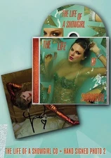 Taylor Swift The Life Of A Showgirl CD + Hand Signed Photo 2 FACTORY SEALED
