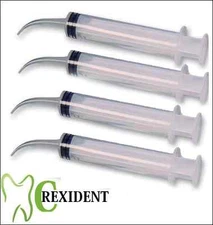 Disposable dental irrigation syringe with curved tip- 10CC
