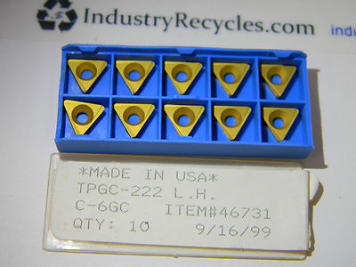 Made in USA TPGC-222 L.H C-6GC Carbide Inserts QTY. 10