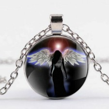 ANGEL WING HEAVEN MEMORIAL pendant charm Sterling Silver 925 chain necklace gift