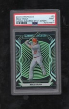 2021 PANINI CHRONICLES OBSIDIAN 50 MIKE TROUT ELECTRIC GREEN SSP/5 POP 1 PSA 9