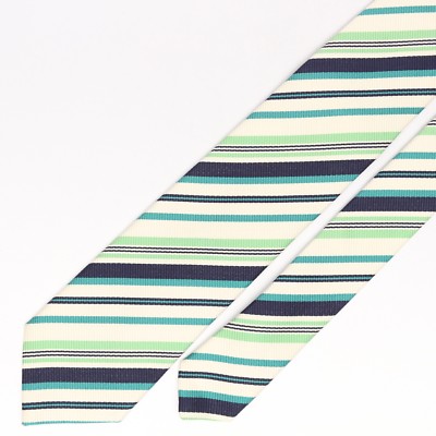Cravatta jacquard 3 pieghe regimental - Blu/verde - Sartoria Italia