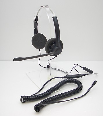 Plantronics SP12-QD Binaural Headset für Avaya Mitel Hybrex Toshiba Ascom Handy