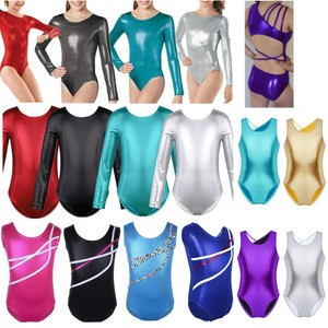 Girl-Metallic-Gymnastics-Leotard-Ballet-Dance-Costume-Jumpsuit-Unitard-Dancewear