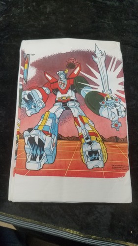 Vintage C.A. Reed Voltron 52" x 96" Paper Party Tablecloth 1984 Unused - Afbeelding 1 van 2