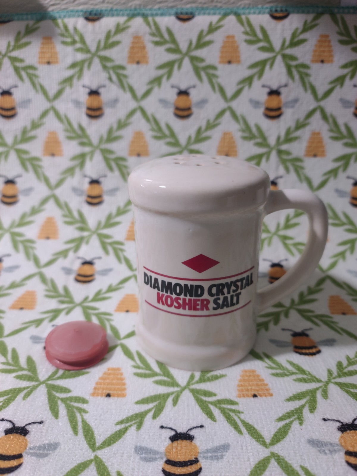 VTG Diamond Crystal Kosher Salt Shaker Ceramic Advertising Salt Shaker