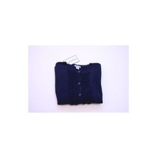 HARTSTRINGS NWT Girls 100% Cotton Ruffle Front Cardigan Sweater Navy Sz 10/12