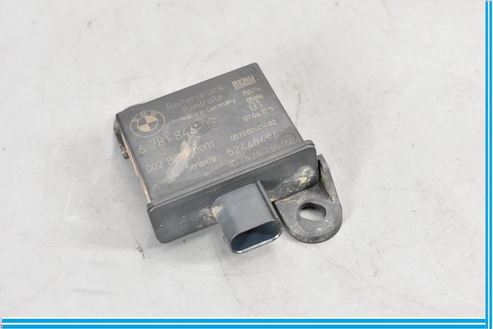 Sensor de monitoreo de presión de neumáticos BMW 750i 750Li 09-12 raro izquierdo 6 781 846-03 OEM Foto 2 de 4