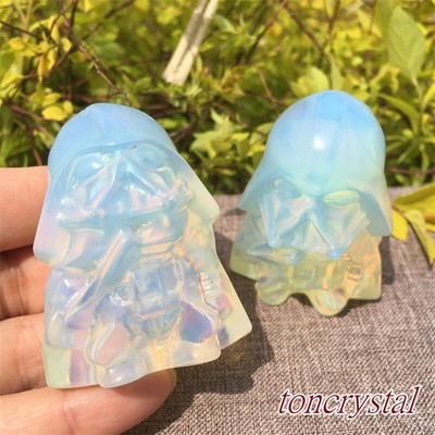 2''+ Opalite Sculpture Skull Carved Quartz Crystal Skull Reiki Healing Gift 1pc