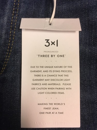 Nuevos con etiquetas pantalones vaqueros elásticos ajustados de altura alta costura de 3x1 canales, lavado medio, 31 - Imagen 5 de 8