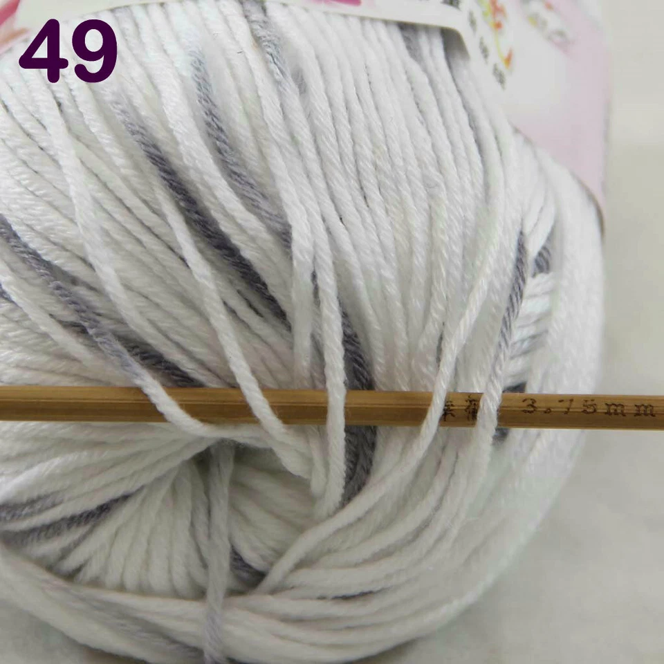 Moda 6 Bolas x 50gr Cachemira Seda Lana Tejido a Mano Mantones Hilo de Ganchillo 49 Foto 2 de 4