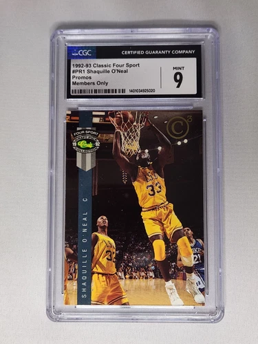 1992-93 Classic 4 Sport Shaquille O'Neal RC #1, CGC 9 MINT.