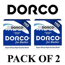 Dorco Stainless Steel Single Edge Razor Blades 100ct - Blue - 2 Pack