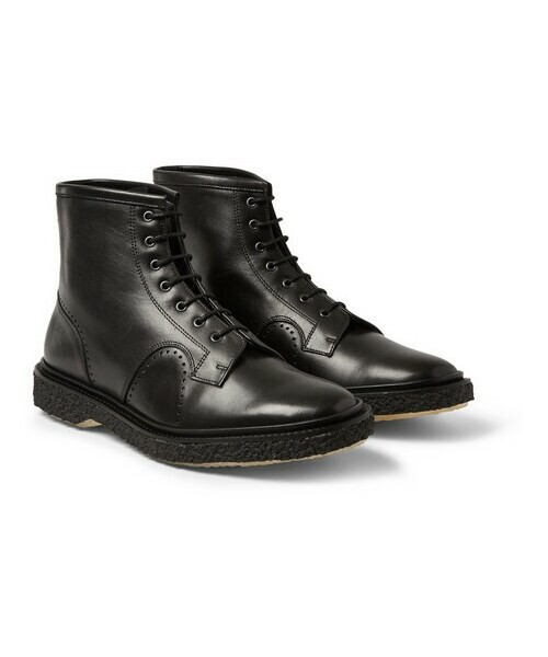 RARE Aideu Paris Richard Boots Polished Black Calf Crepe Sole EUC US 9 EU 42 Black Remuda Boots – Crepe Sole – Harris Leather  main image 3
