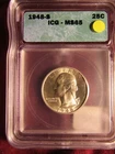 1948-S  U.S. SILVER  WASHINGTON  25 CENTS...ICG  MS-65...NICE   LUSTER