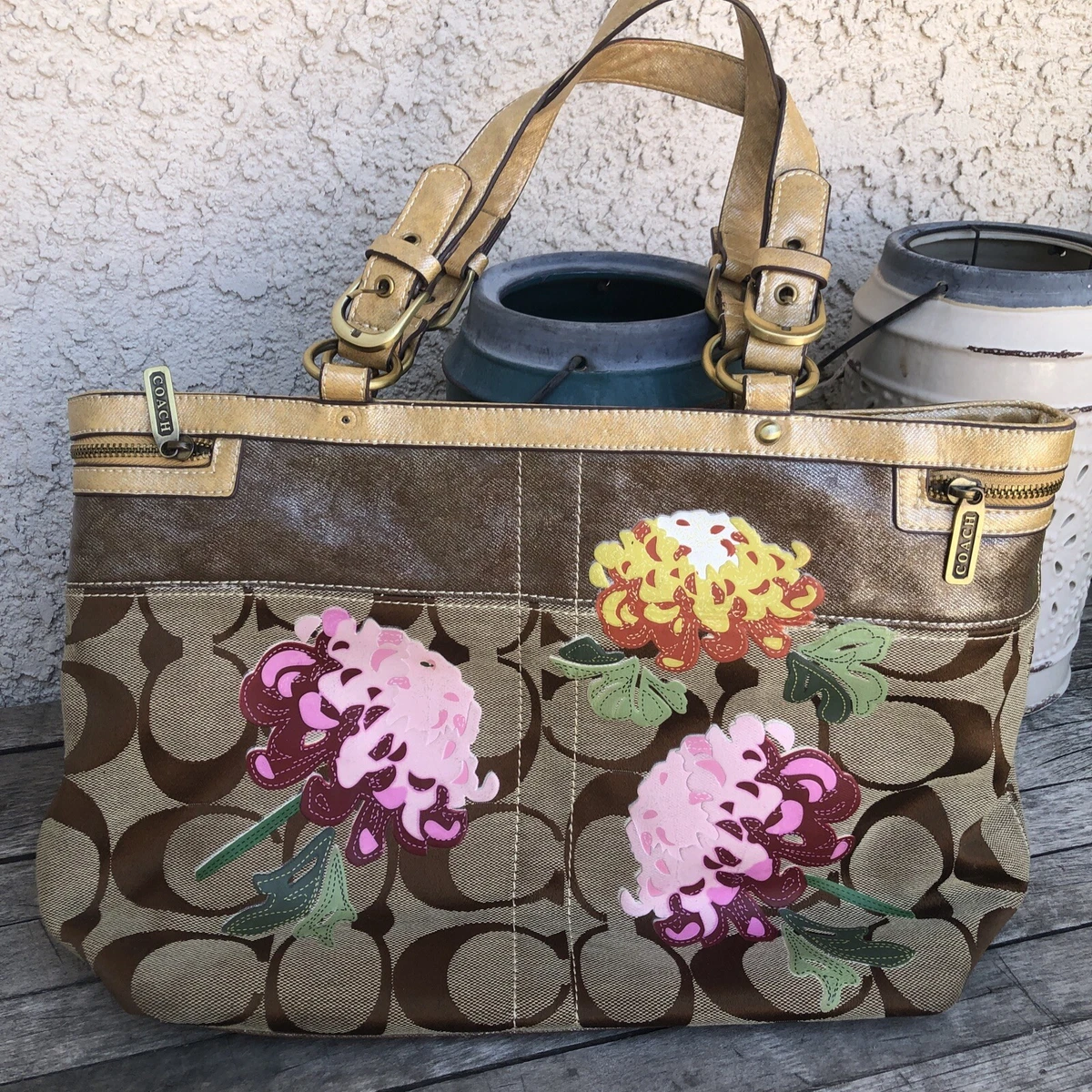 Coach clearance tote flower
