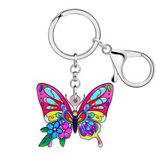 Acrylic Butterfly Keychain Wallet Key Ring Butterfly Jewelry Gift for Women Girl