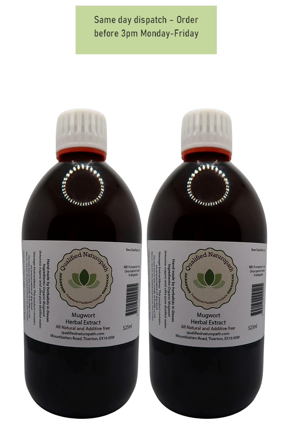 Mugwort Herbal Extract - Twin Pack 1050ml (2x525ml) - Next Day Delivery