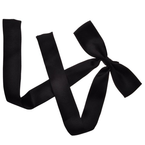 Black Bow Tie Satin Plain Adjustable Bow Tie For Wedding Party Fancy Dress - Picture 3 of 5