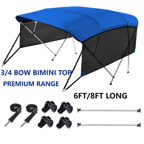 Sun Shade Canopy for Pontoon, V-Hull, Jon Boat, Storage Boot Bimini Tops 3 4 Bow