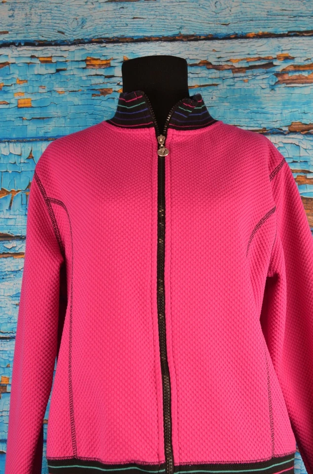 I Active Mujer Cremallera Completa Calentamiento Talla Mediana Informal Exterior Texturizado Colorido Foto 2 de 4