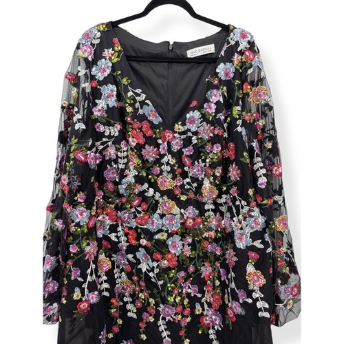 Mac Duggal NEW Puff Sleeve Floral Embellished A Line Dress $598 Women's Size 24 - Picture 6 of 13