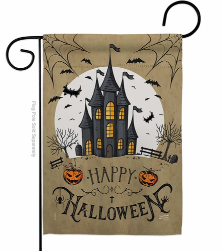 Halloween Castle Garden Flag Fall Decorative Small Gift Yard House Banner - Picture 2 of 17
