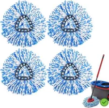 4 Pack Spin Mop Refills O Cedar Rinse Clean 2 Tank System Replacement Heads NEW