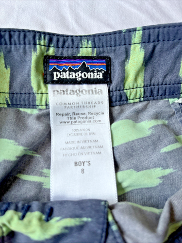 Patagonia Boys Stripe Size 8 Swim Trunks Board shorts - Picture 3 of 9