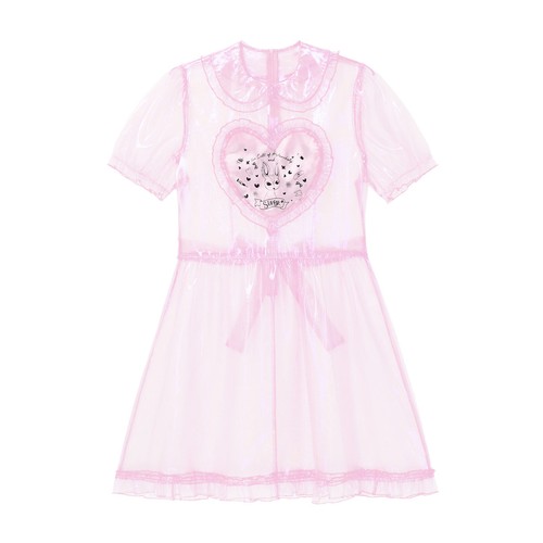 Costume Pigiama Uomo Adulto Trasparente Sirena Sissy Nightwear Manica Corta Cuore - Foto 13 di 49