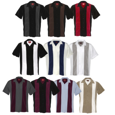 #ad #ad Maximos Men#x27;s Retro Classic Two Tone Bowling Casual Dress Shirt Charlie Sheen $28.88