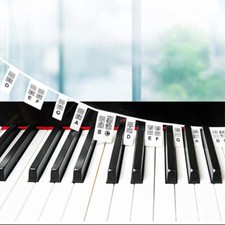 61/88 Keys Removable Piano Keyboard Note Labels Reusable Silicone Piano Sticker