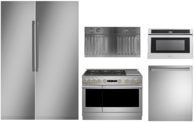 Monogram Package with 30'' Column Refrigerator, 24'' Column Freezer and 48'' Range