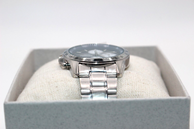 SEIKO SND365PC Chronograph Quartz Watch Men Silver Dial Stainless