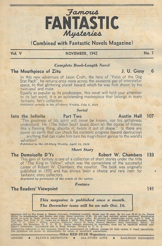 FAMOUS FANTASTIC MYSTERIES, November 1942 - The Mouthpiece of Zitu - Imagen 4 de 4