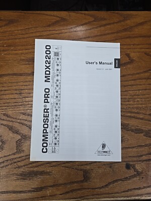 Behringer Composer Pro MDX2200 Original User's Manual 