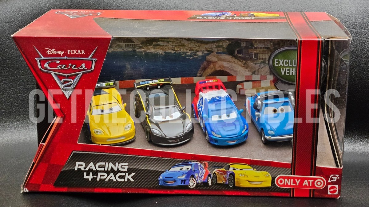 DISNEY PIXAR CARS RACING 4 PACK BRUNO MOTOREAU JEGG GORVETTE LEWIS