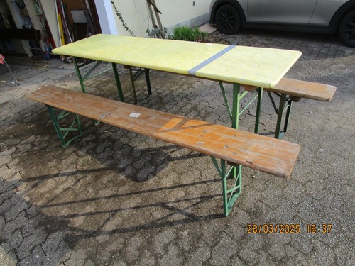 Bierzeltgarnitur 3-tlg. ohne Lehne Biertischgarnitur Tischdecke - Bild 3 von 6