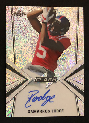 2019 Leaf Football Damarkus Lodge Ole Miss Flash Auto Card #BA-DL2