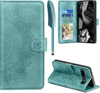 Google Pixel 8A LederhüLle Flip Wallet Case Standfunktion GrüN