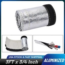 Metallic Heat Shield Sleeve Insulated Wire Hose Cover Wrap Loom Tube 3/4" 3 Ft