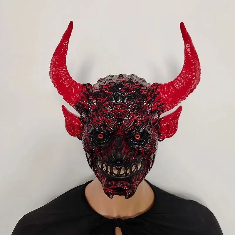 Máscara Premium Evil Scary Devil Prop SatanDiablo Fiesta de Halloween Juegos con disfraces Máscara Foto 2 de 4
