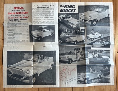 Vintage King Midget Motors Corp Mailer Advertising Sales Brochure For Christmas