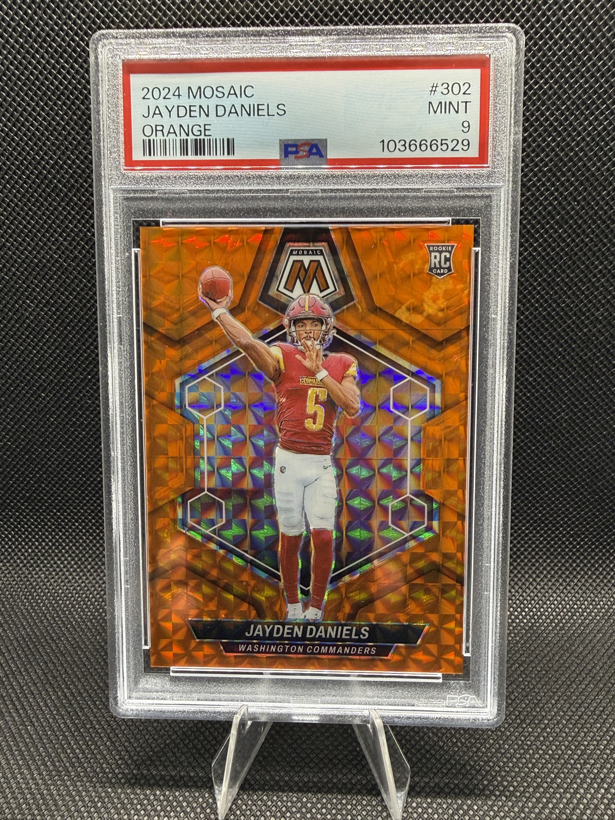 2024 Panini Mosaic - Rookies Jayden Daniels #302 Orange Mosaic Prizm /199 (RC)