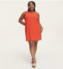 Kate Spade Target Mini Dress Red Orange Scallop trim Sz L NWT Feminine Holiday 