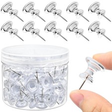 100 Pack Large Push Pins Clear Thumb Tacks 1 Inch Giant Push Pins Clear Push ...