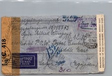 1943 Koln Germany Cesored Cover to Prisoner Alfred Winger in Egypt POW CAMP