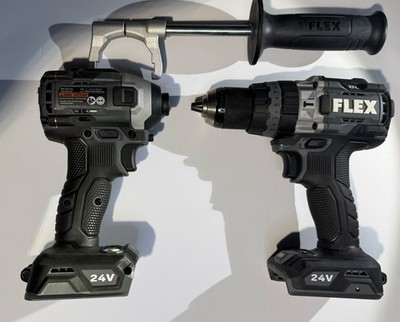 FLEX 24v Hammer Drill with Turbo Mode And Impact Driver with Quick Eject Set