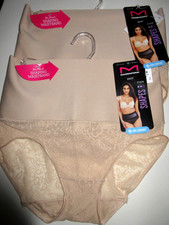 Maidenform 2-Pack High Waist Shaper BRIEF Panty Firm Control Beige M MSRP 48
