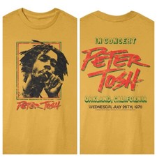 PETER TOSH Mens T Shirt 1978 OAKLAND CONCERT FB REGGAE MUSIC New Official Cotton
